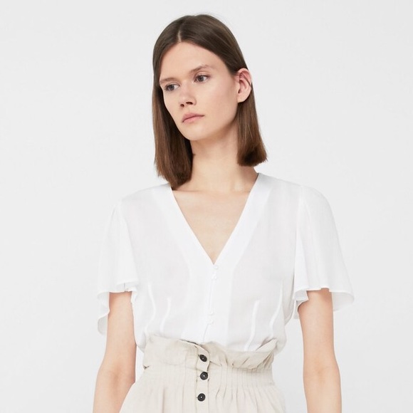 Mango Buttoned flowy blouse - Picture 2 of 9